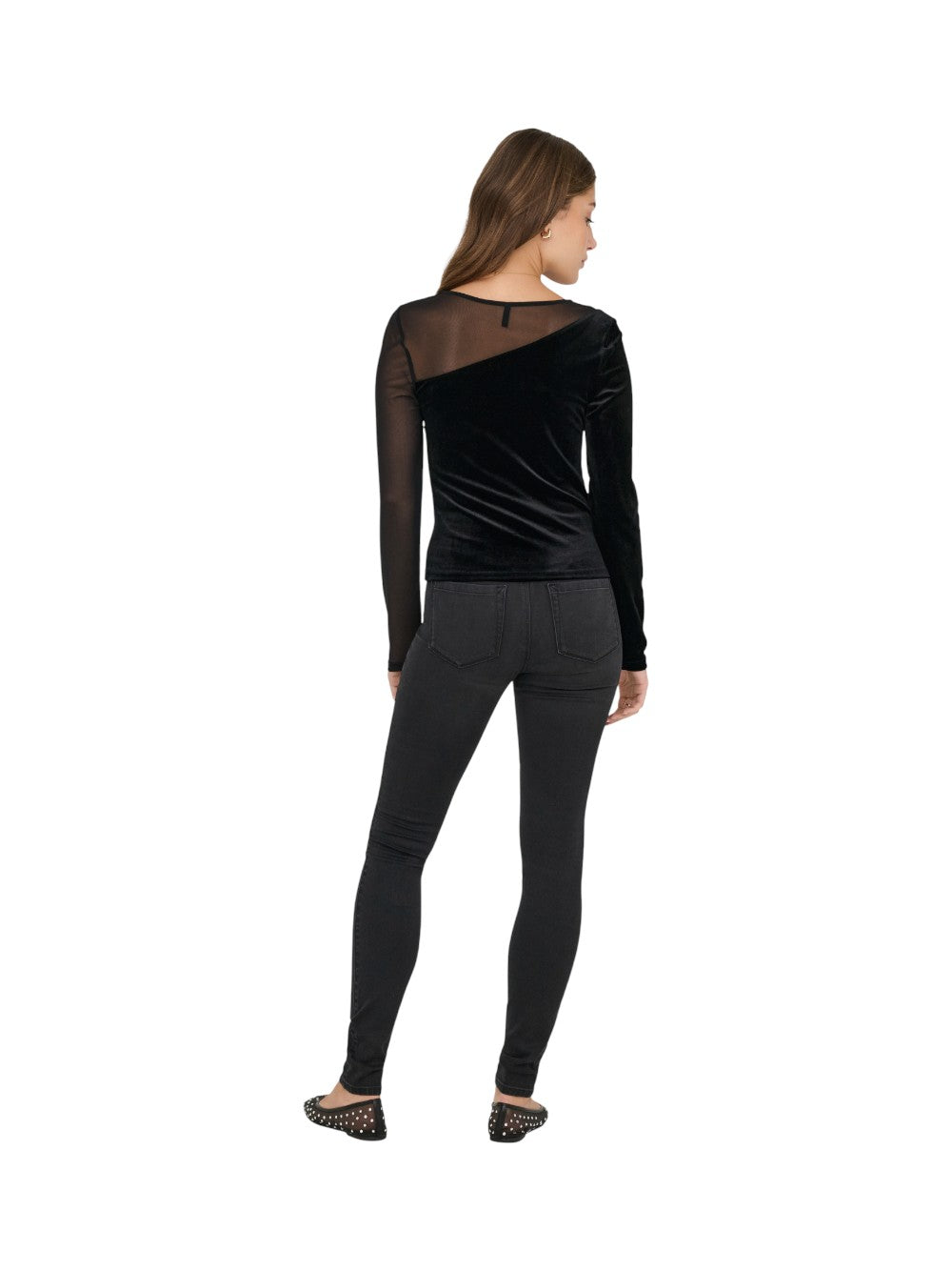 ONLY Maglia Donna ONLSMOOTH L/S MESH MIX TOP BOX JRS 15360668