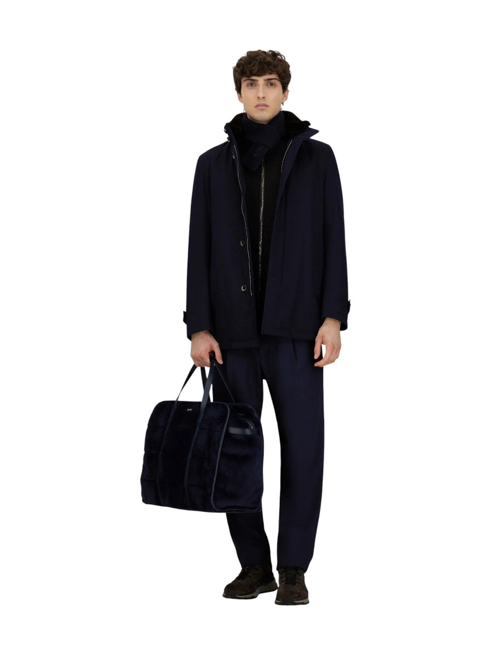 Herno Trench Uomo CARCOAT CON COLLO IN MONTONCINO IM000369U33186 9200