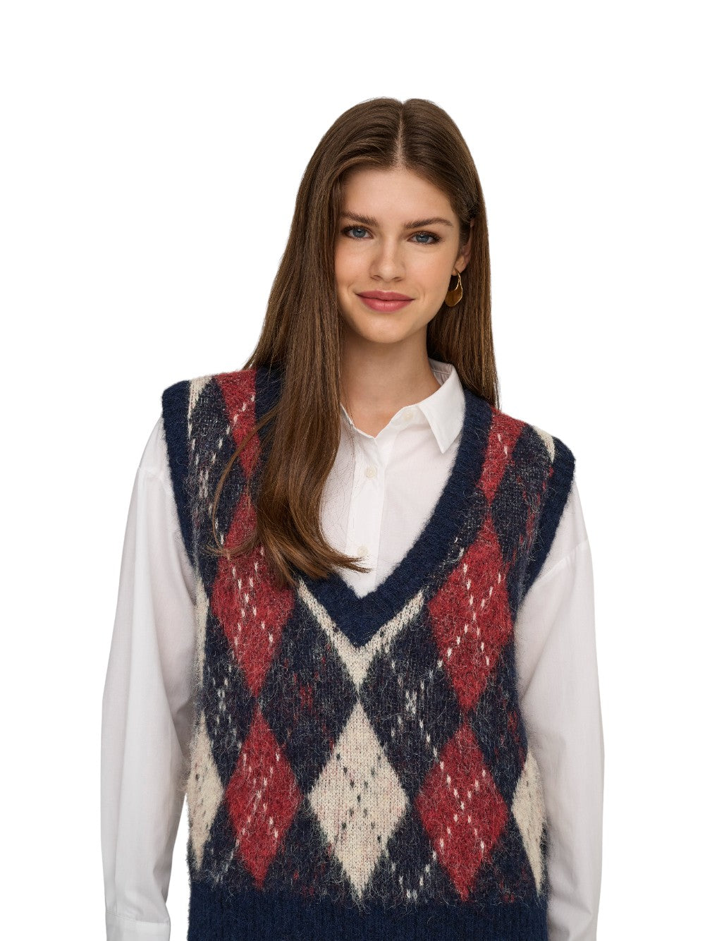 ONLY Maglia Donna ONLNOEME LIFE SL JQ VEST V-NECK KNT 15353229