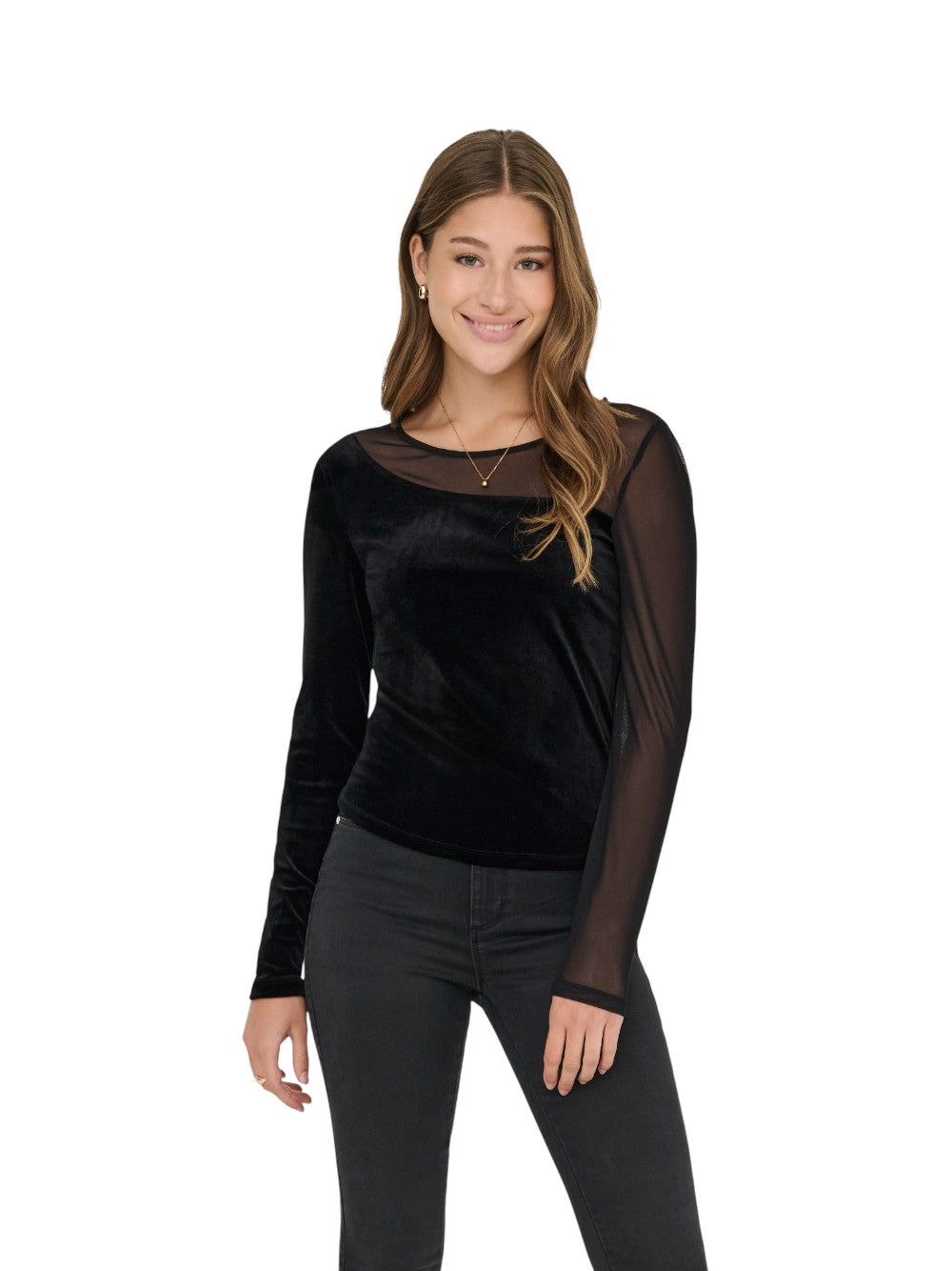 ONLY Maglia Donna ONLSMOOTH L/S MESH MIX TOP BOX JRS 15360668