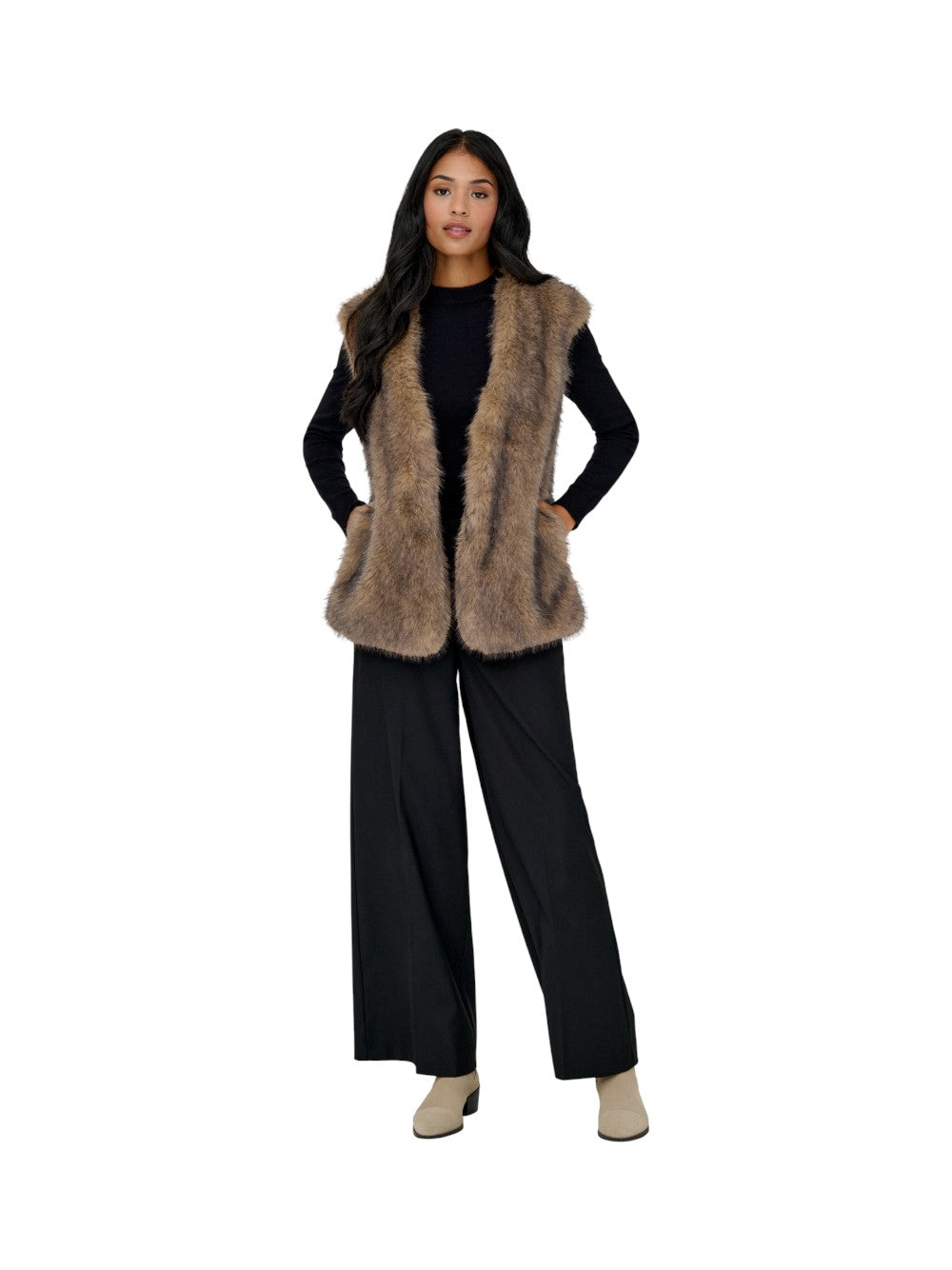 ONLY Ecopelliccia Donna ONLDAWN LIFE FAUX FUR WAISTCOAT OTW 15354308