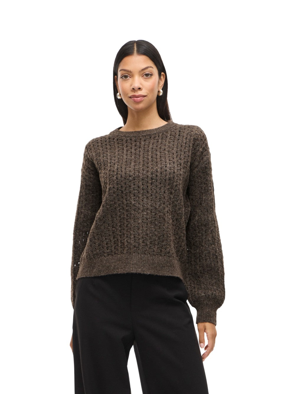 VILA Maglia Donna VIRYLEIGH O-NECK L/S KNIT TOP/TES 14108860
