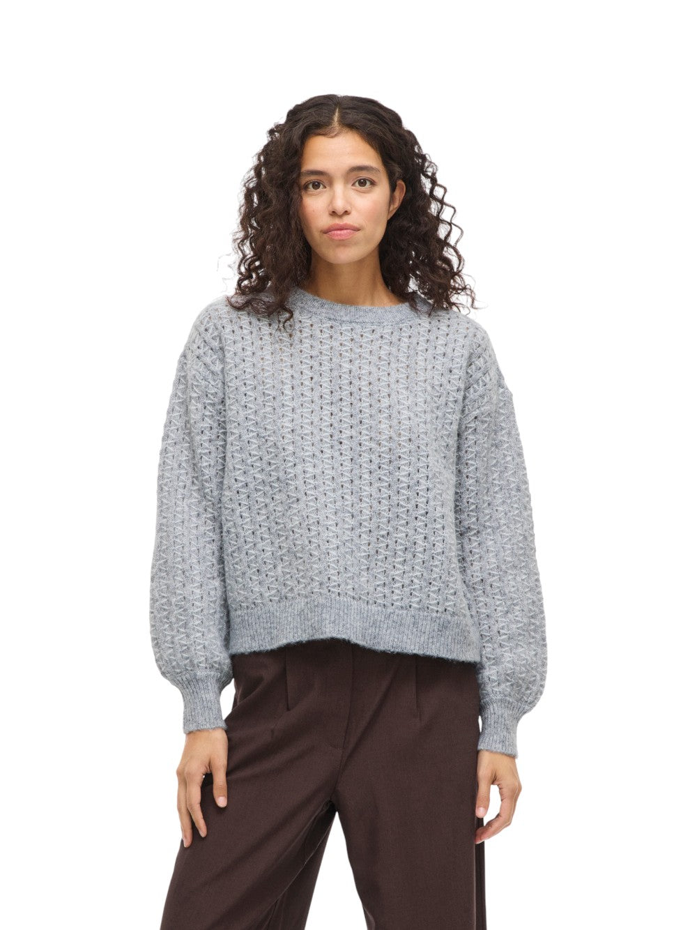 VILA Maglia Donna VIRYLEIGH O-NECK L/S KNIT TOP/TES 14108860