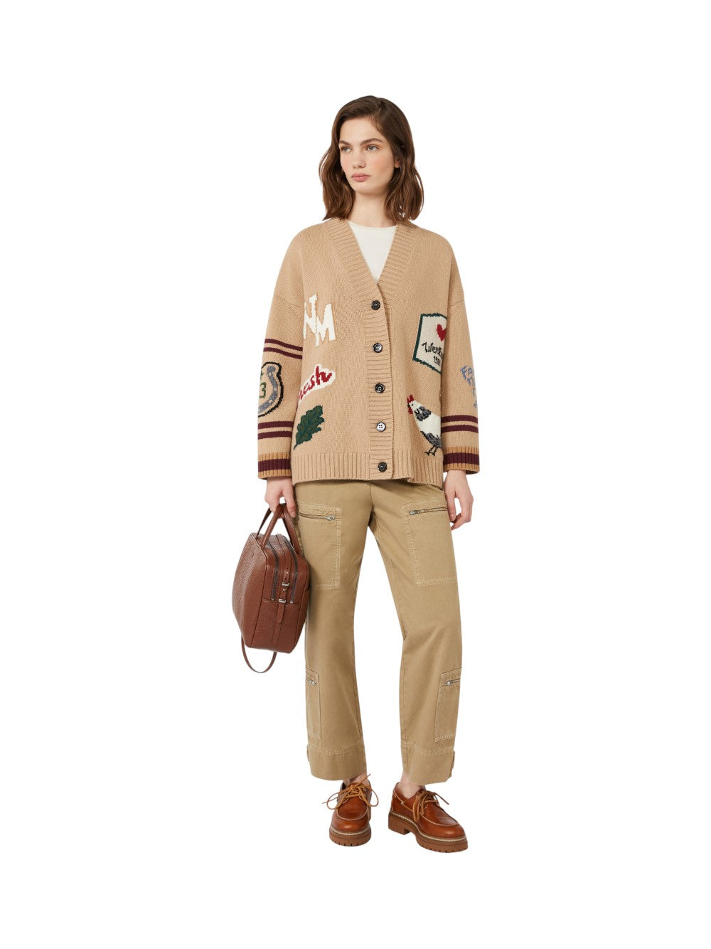 Max Mara Weekend Cardigan Donna BELGIO 2525346082600 004