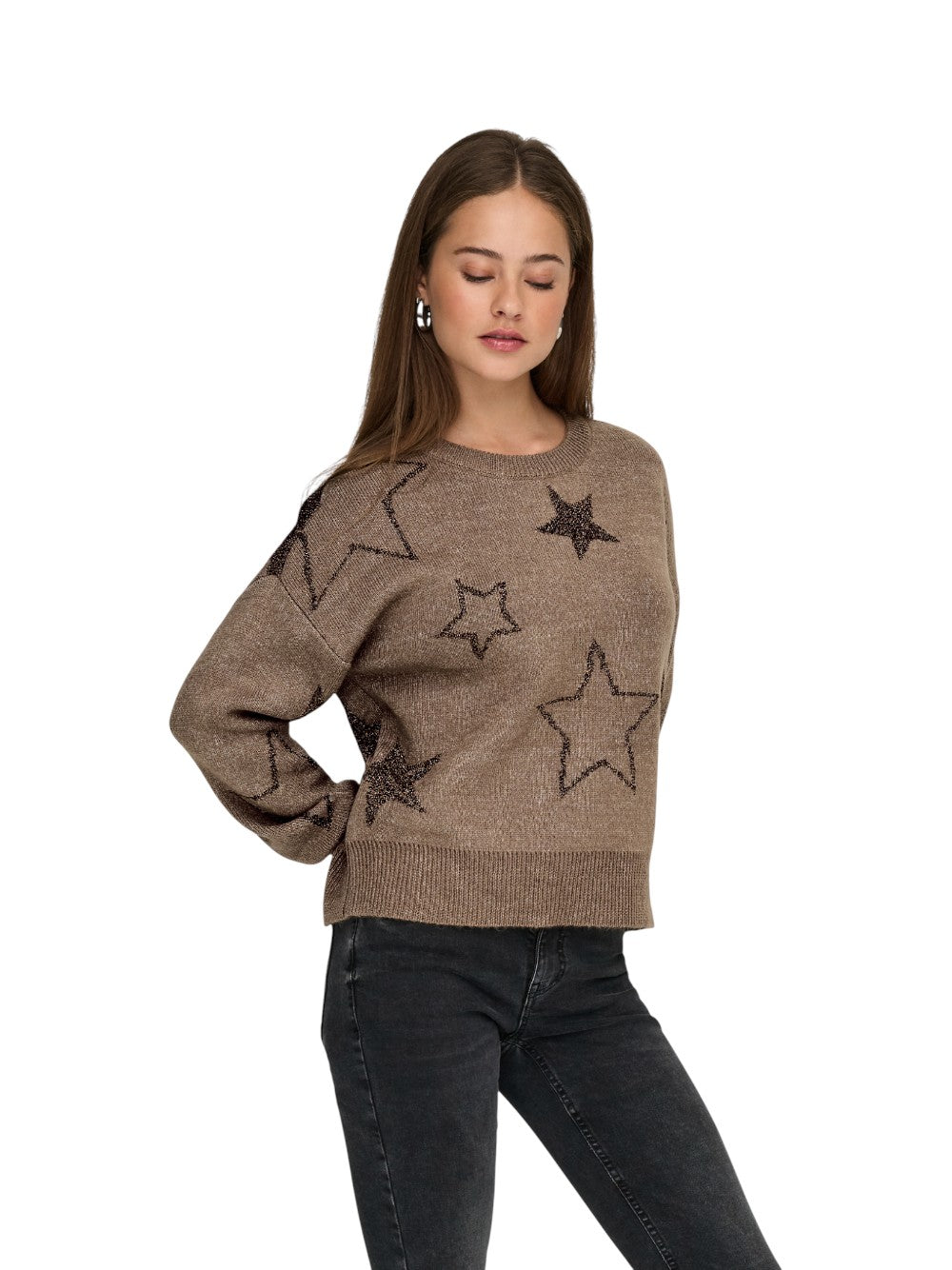 ONLY Maglia Donna ONLROSIE LS O-NECK GLITTER KNT 15328250