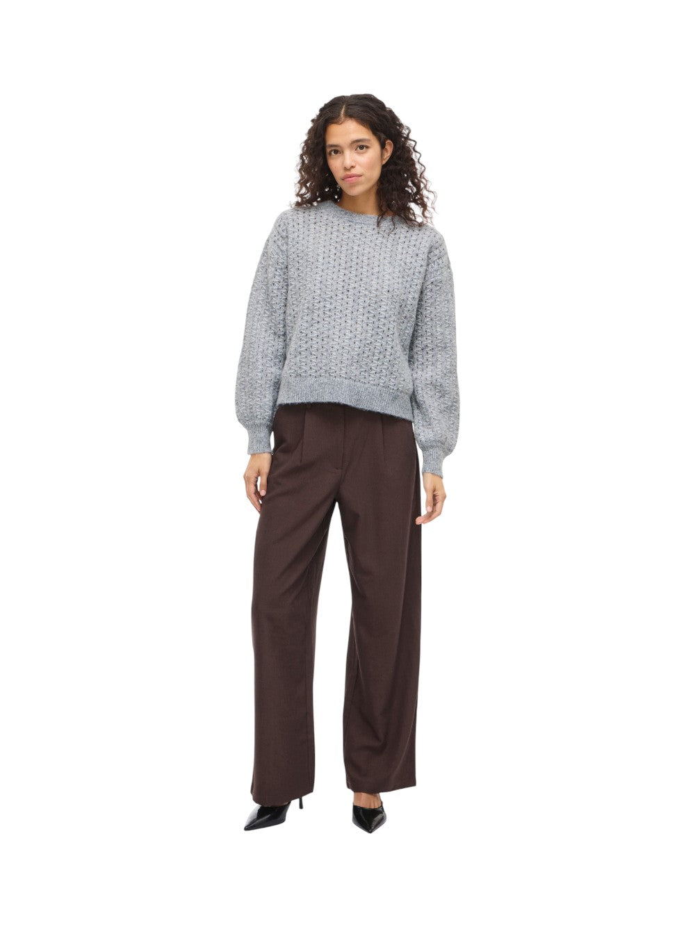 VILA Maglia Donna VIRYLEIGH O-NECK L/S KNIT TOP/TES 14108860