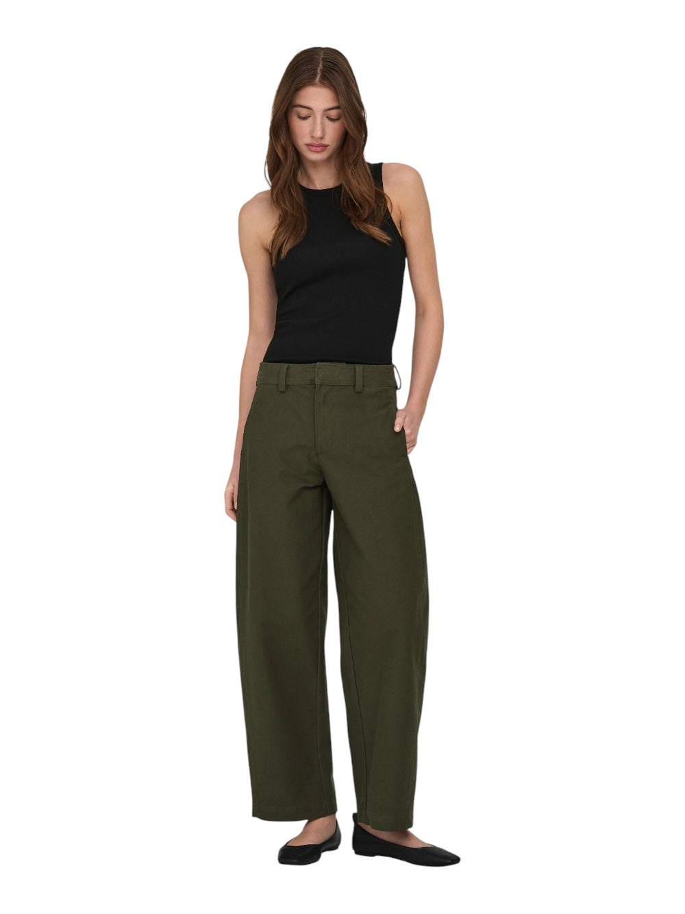 ONLY Trousers Donna ONLCLAIR MW BARREL PANT PNT NOOS 15371522 19-0404 TCX