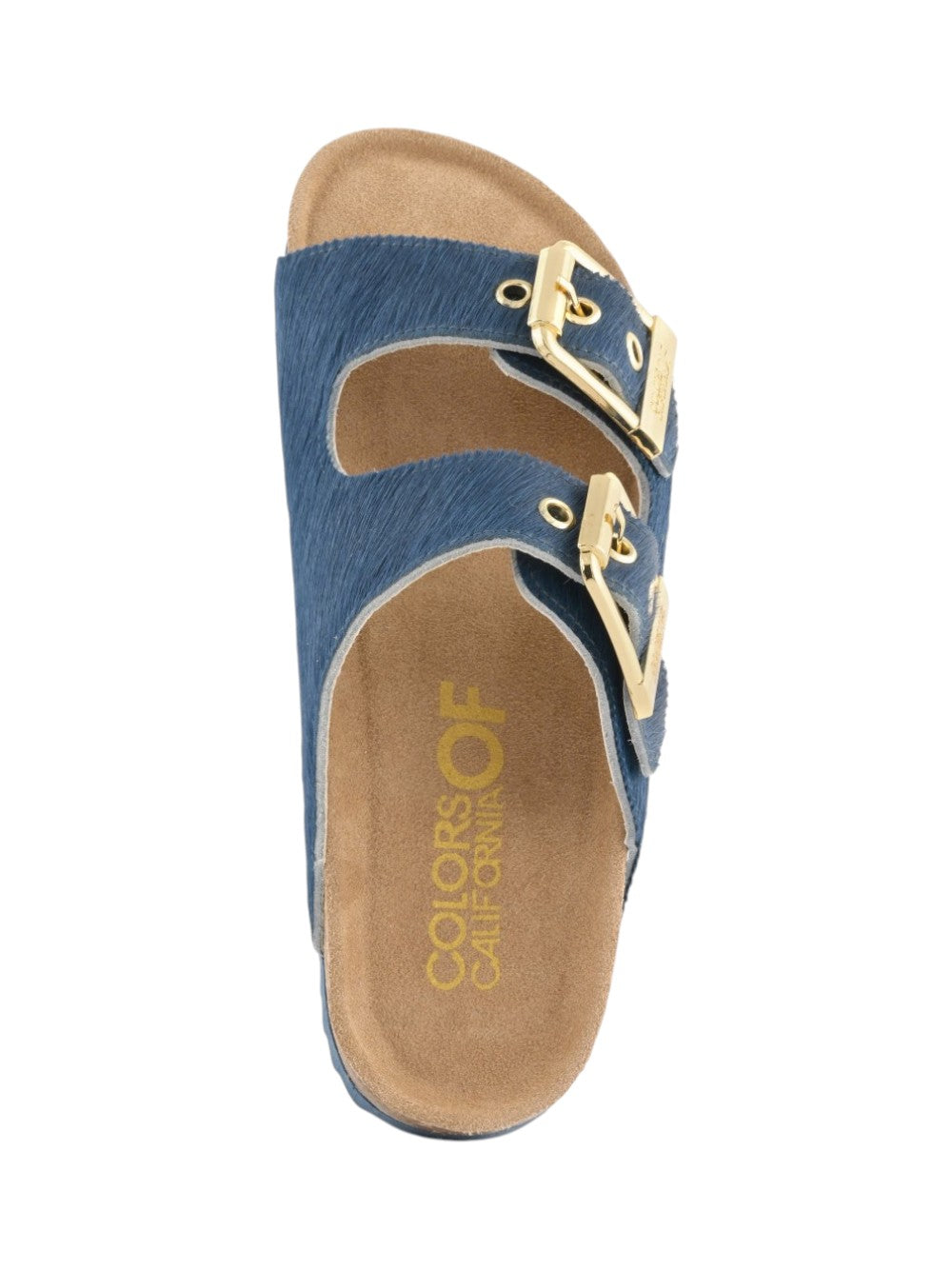 Colors of california Ciabatta Donna Pony Hair Two Buckle Sandal HC.BIO502 SEA