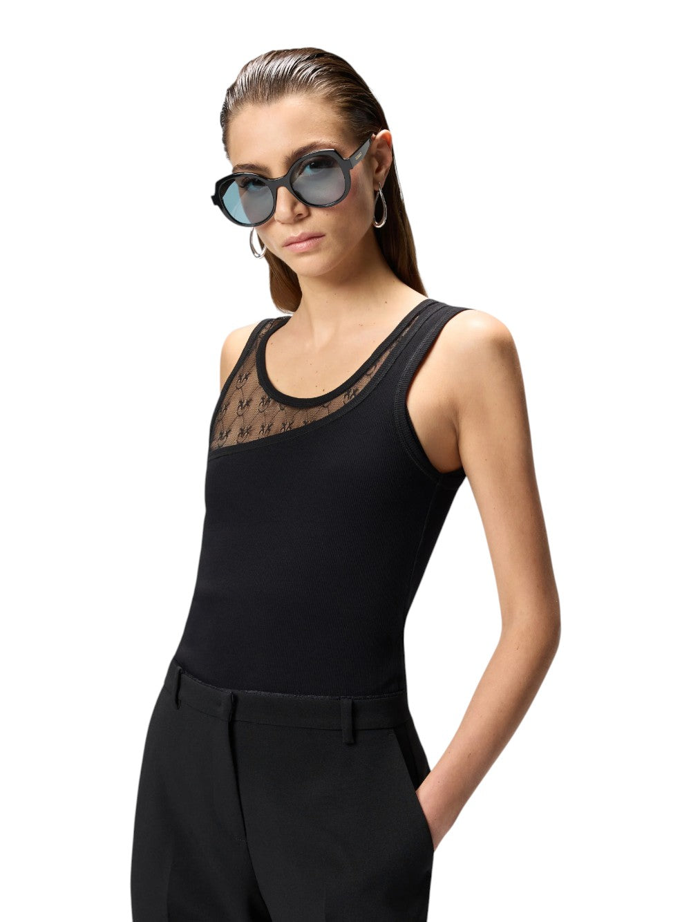 Pinko T-SHIRT Donna CUPBOARD CANOTTA COSTINA + PIZ 106461A362Z99