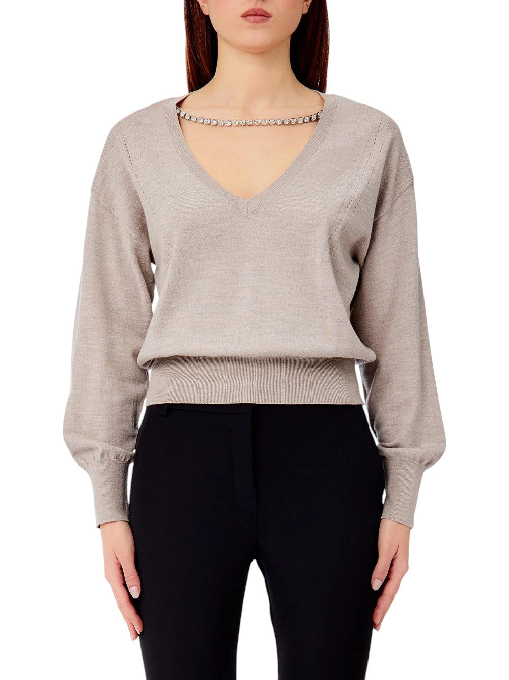 Liu Jo Maglia Donna MAGLIA CHIUSA M/L CON STRASS CF6186MA82O 02158
