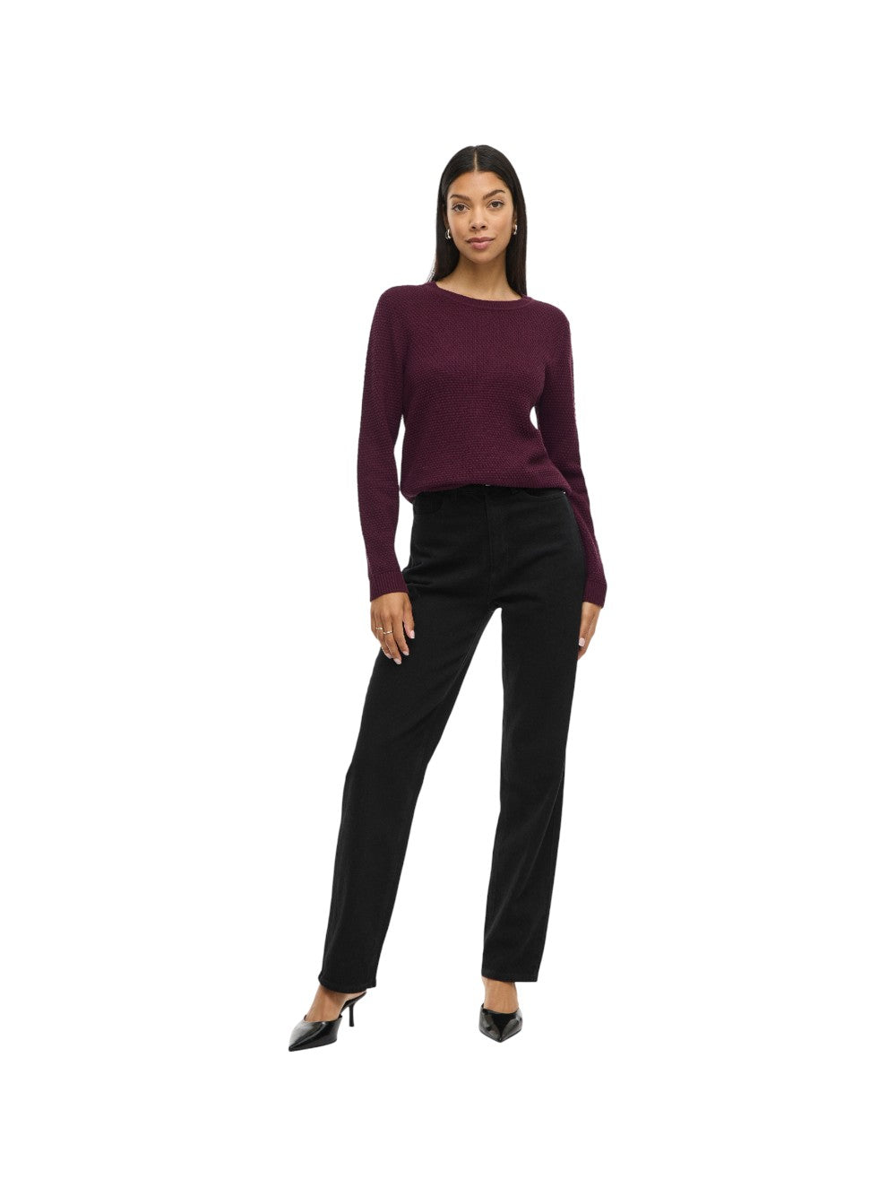 VILA Maglia Donna VIDALO O-NECK L/S KNIT TOP- NOOS 14082767