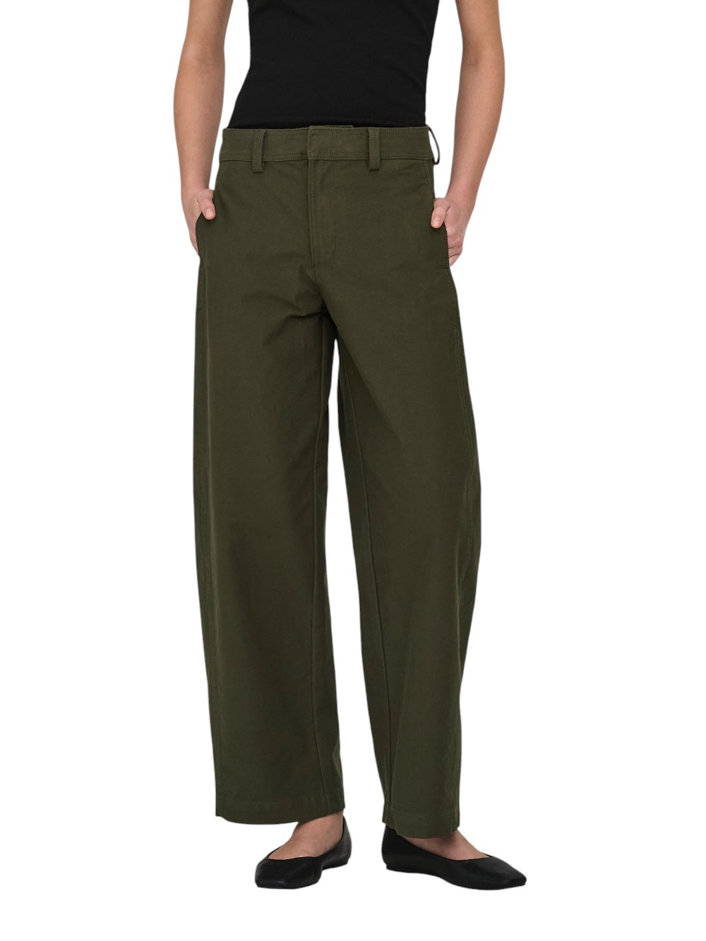 ONLY Trousers Donna ONLCLAIR MW BARREL PANT PNT NOOS 15371522 19-0404 TCX