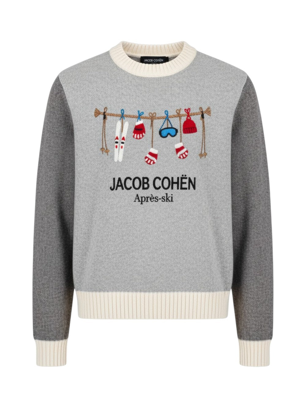 Jacob Cohën Maglia Uomo GIROCOLLO C/RICAMO SCI APPESI JUR_SG012 001 X0017 A622