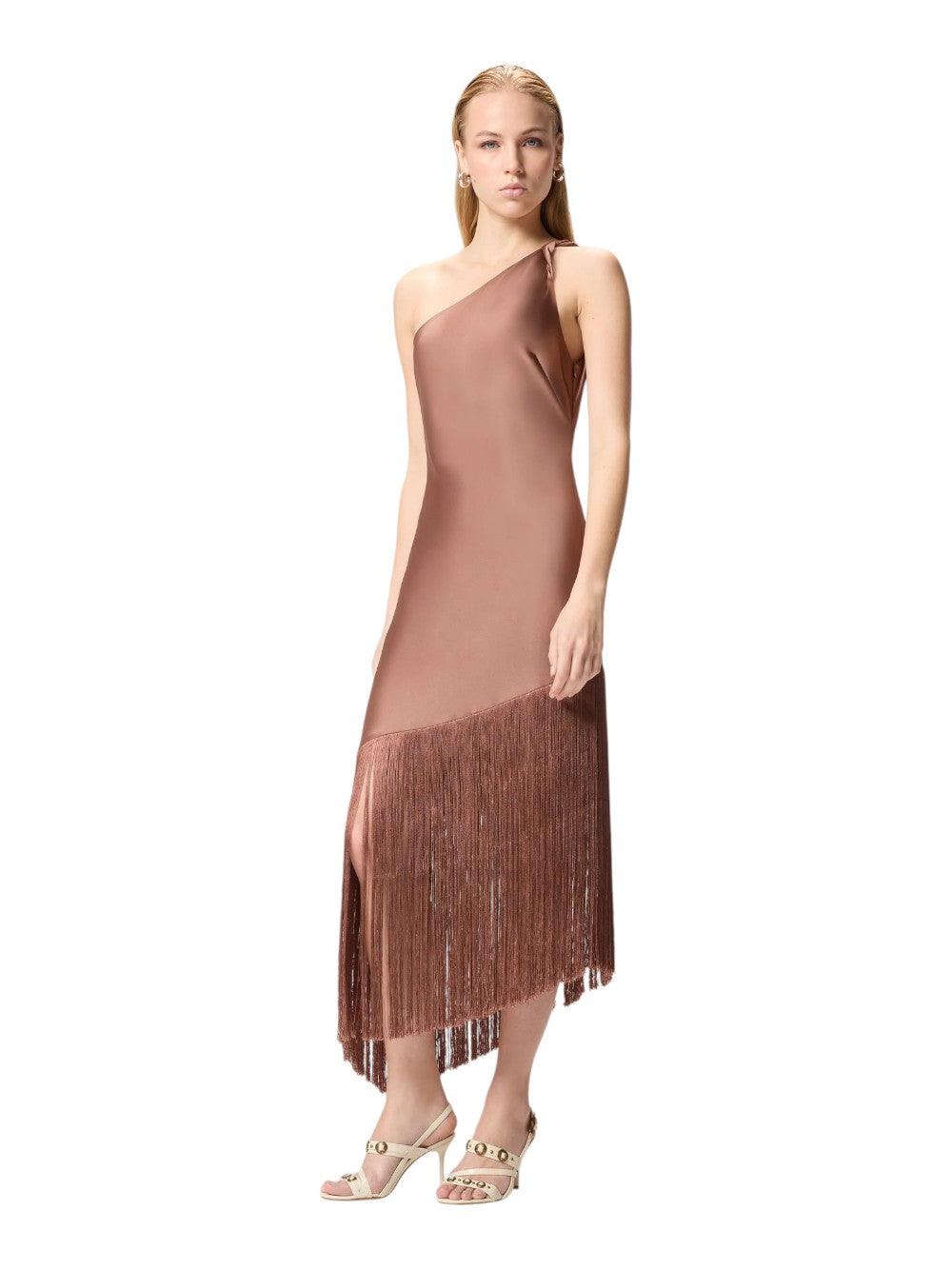 Pinko Abito Donna KIWI ABITO SATIN CON FRANGE 106352A33DL50