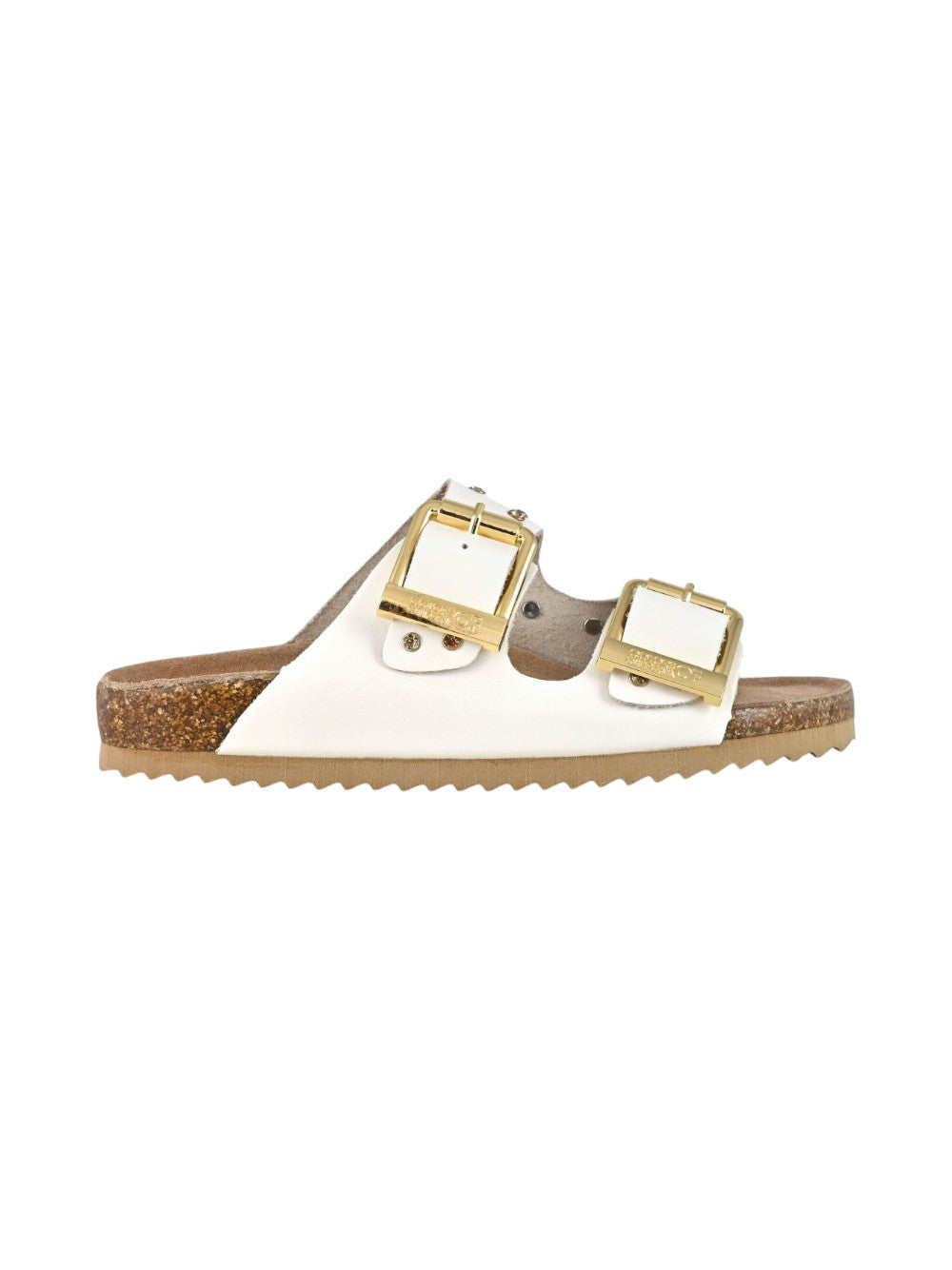 Colors of california Ciabatta Donna Two Buckle Sandal Nubuck Stras HC.BIO501 WHI