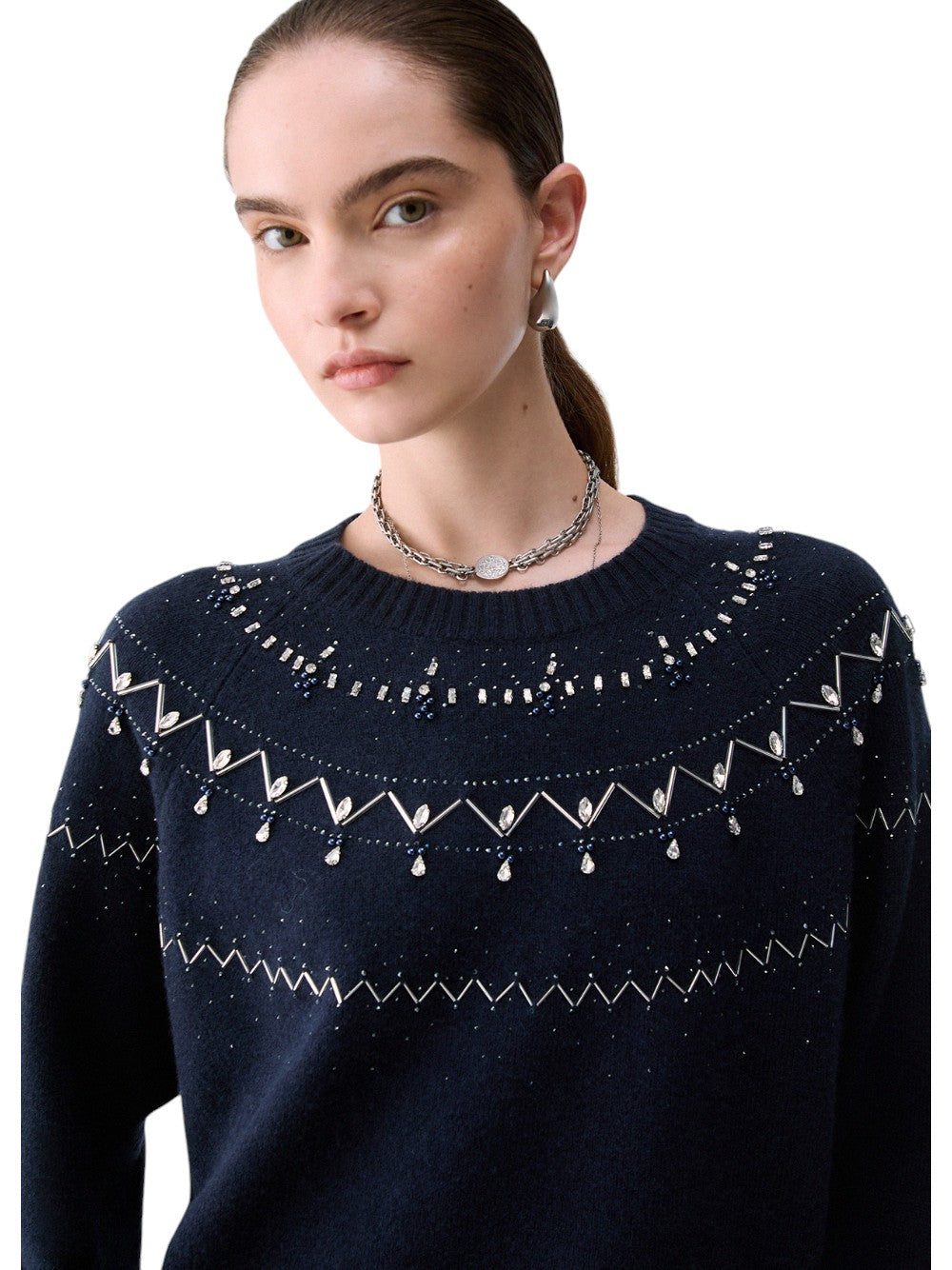 Liu Jo Maglia Donna ECS MAGLIA CHIUSA M/L RICAMO WF6371MS009 L9528