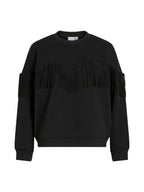 VILA Felpa Donna VIREFLECT L/S O-NECK FRINGE SWEATSHIRT/R 14109498