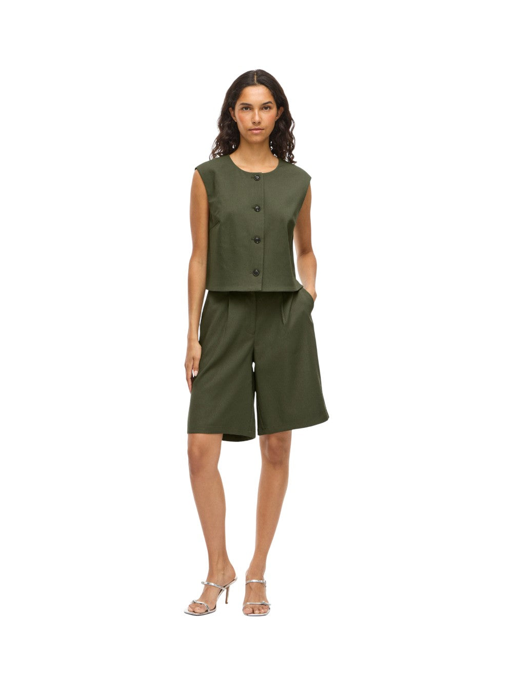 VILA Gilet Donna Viculda O-neck Sl Short Vest/Bfs 14107570