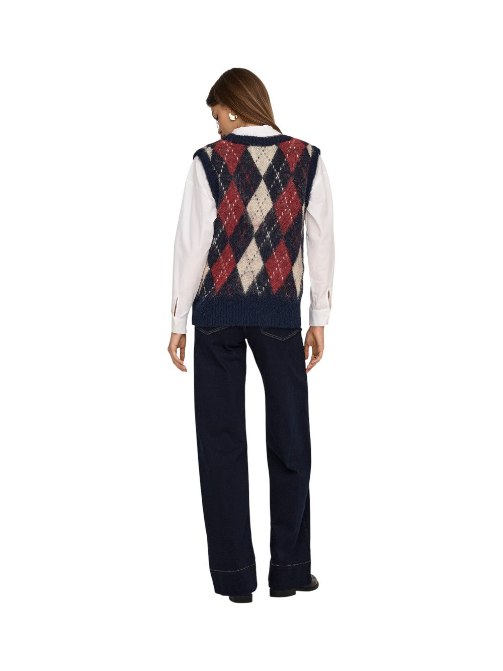 ONLY Maglia Donna ONLNOEME LIFE SL JQ VEST V-NECK KNT 15353229