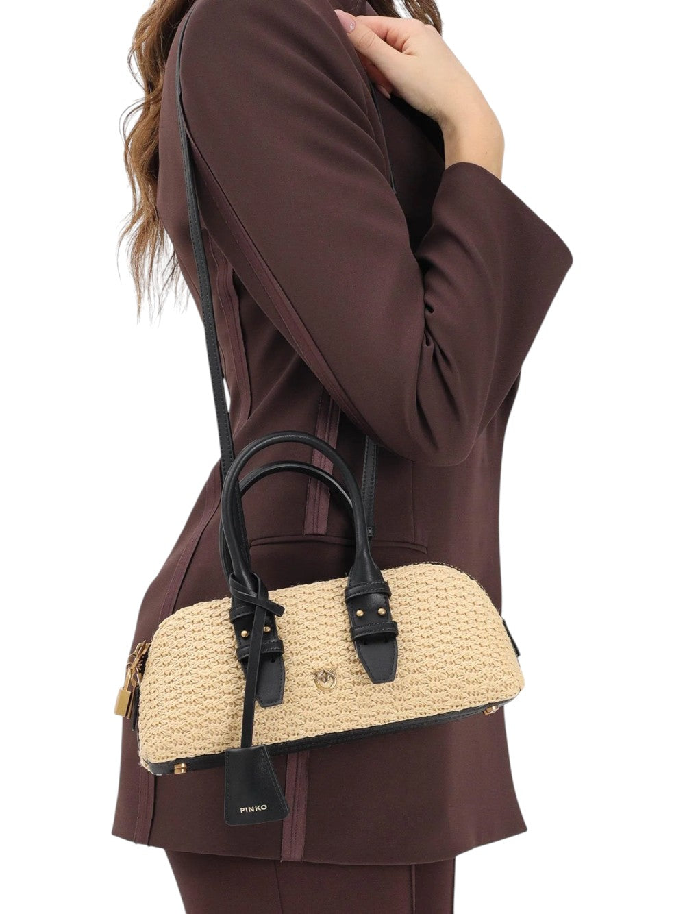 Pinko Borsa Donna Bowling Bag Horizontal Rafia + 105334A1RLC24Q
