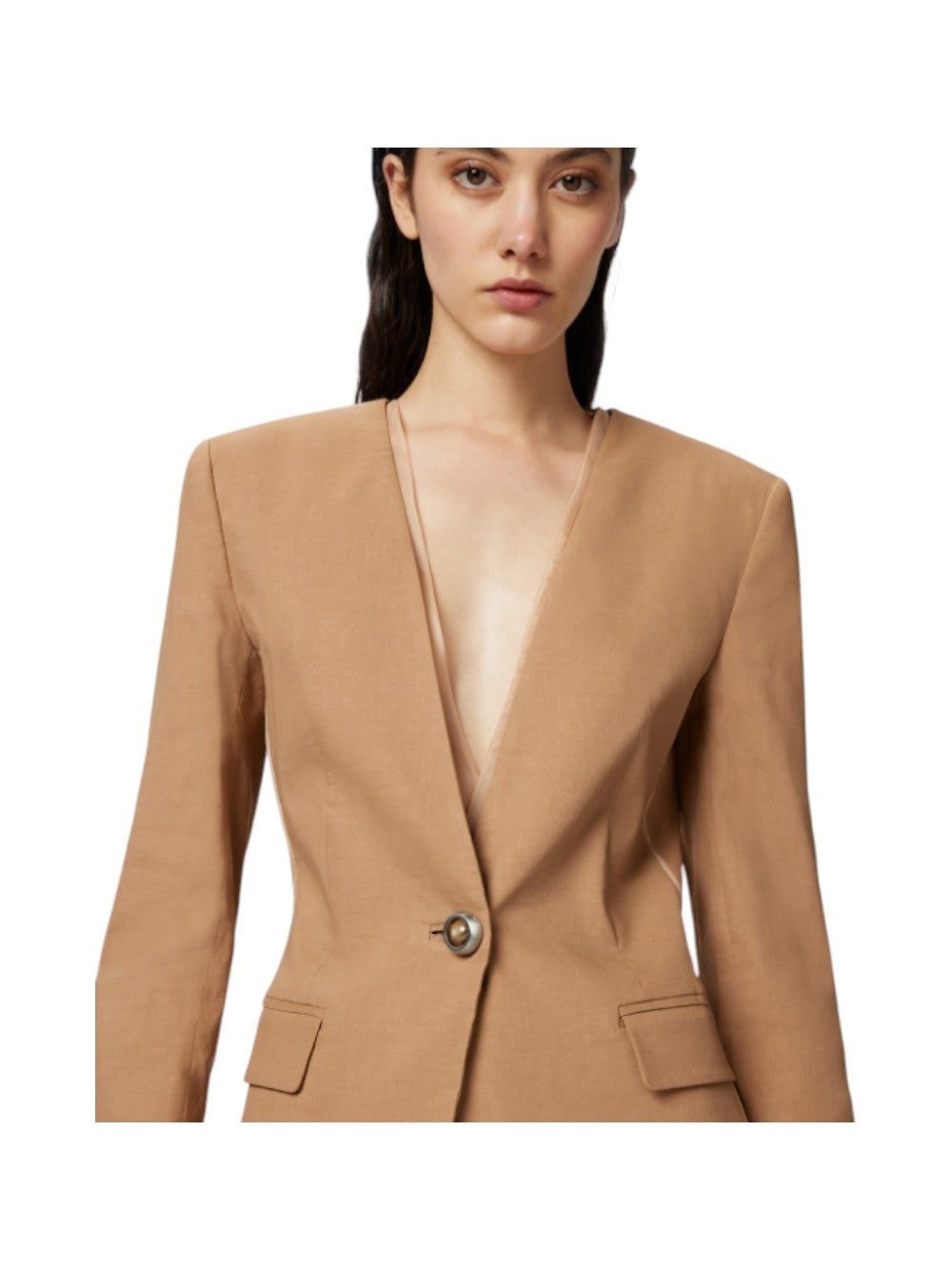 Pinko Giacca Donna Blazer elegante in lino e organza di seta Gallina Giacca