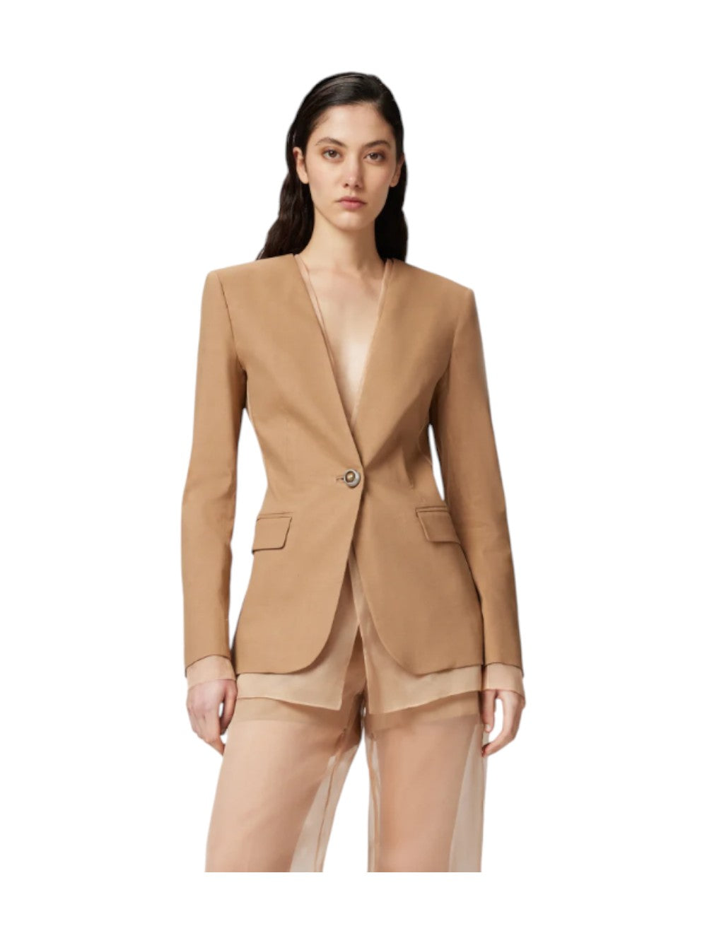 Pinko Giacca Donna Blazer elegante in lino e organza di seta Gallina Giacca