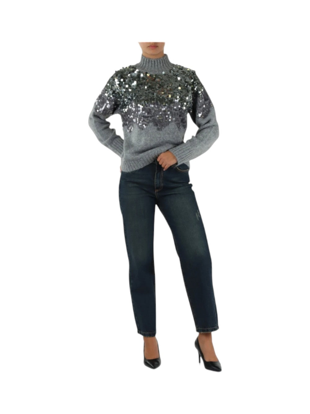 Liu Jo Maglia Donna MAGLIA CHIUSA M/L RICAMO PAILL CF6258MA63S 02050
