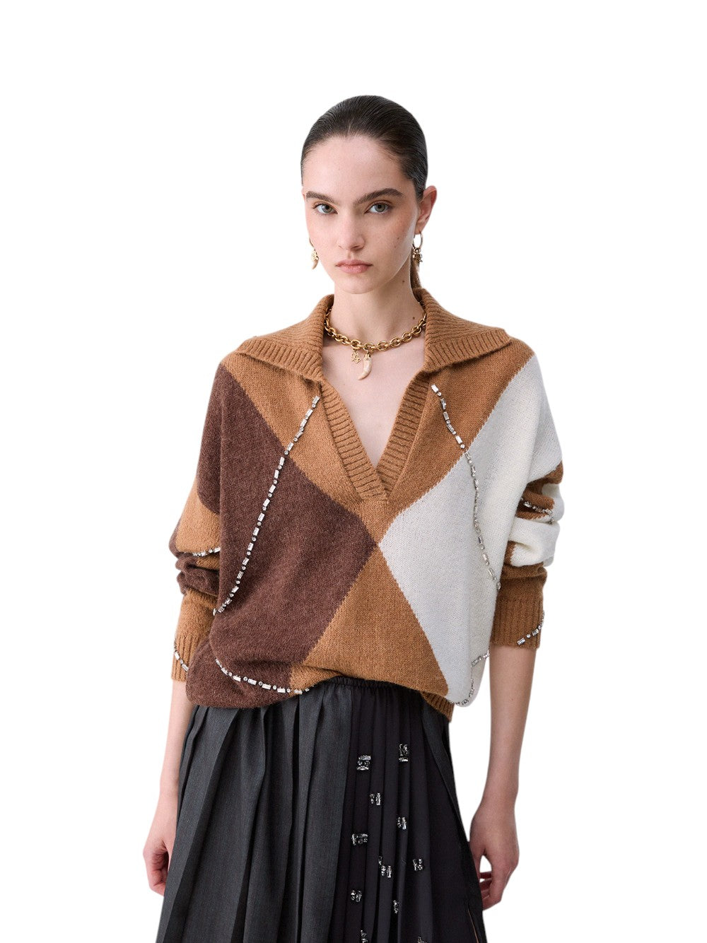 Liu Jo Maglia Donna MAGLIA CHIUSA M/L ARGYLE WF6182MA15R L9516
