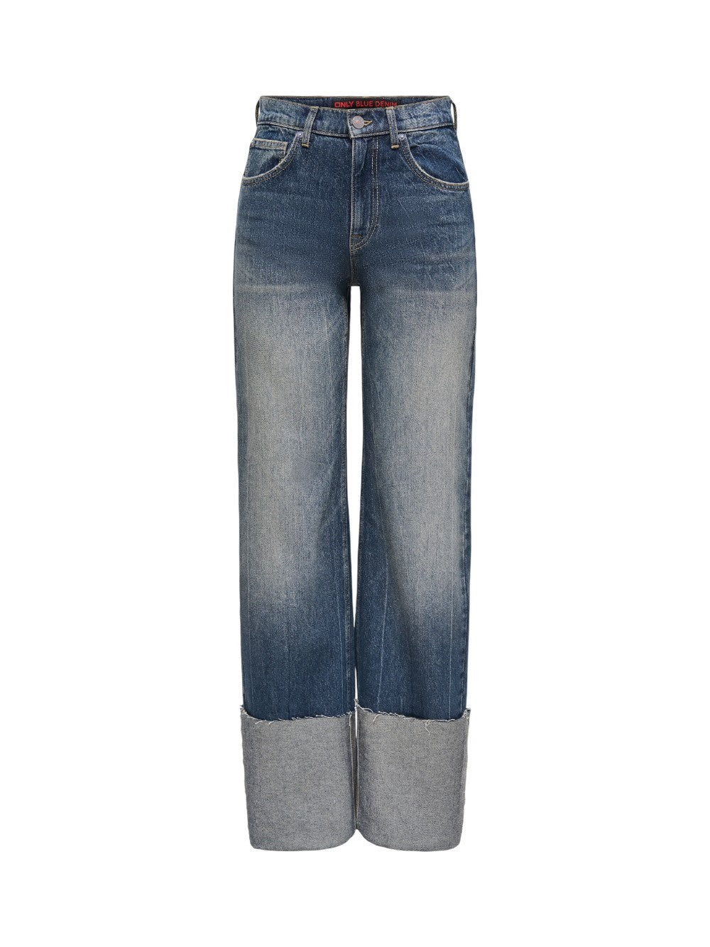 ONLY Jeans Donna ONLBAKERLOO HW WIDE FOLD-UP RED DNM DOT 15360793