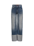 ONLY Jeans Donna ONLBAKERLOO HW WIDE FOLD-UP RED DNM DOT 15360793