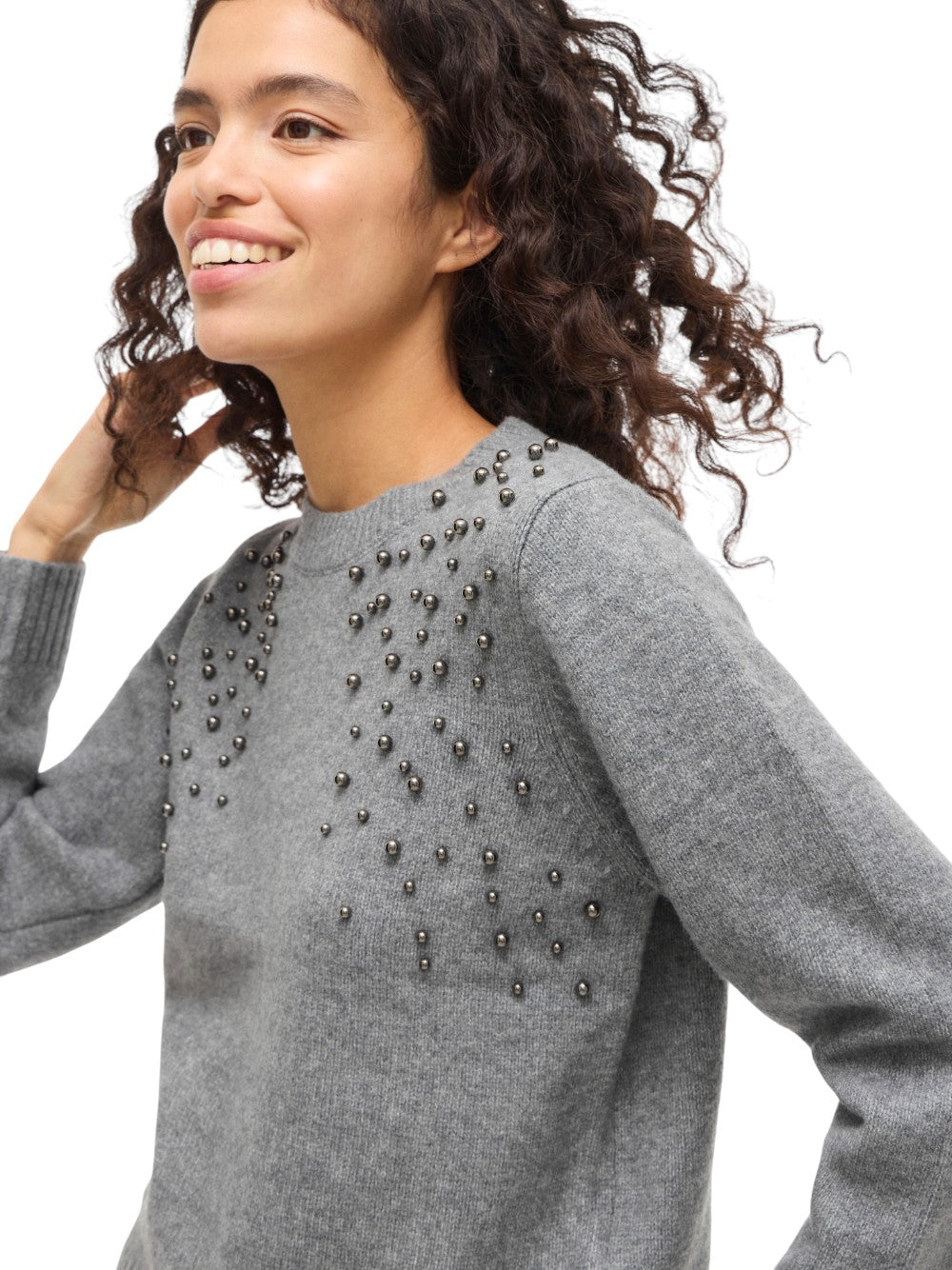 VILA Maglia Donna VILANIE O-NECK L/S DECO KNIT TOP 14109993