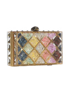 Kurt Geiger Borsa Donna Crystal Quilt Box Clutch 3592999979 99