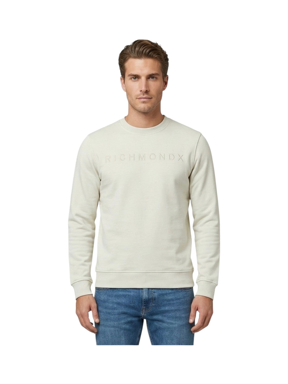 John Richmond Felpa Uomo THANEM CREW NECK UMP26037FE WHITE