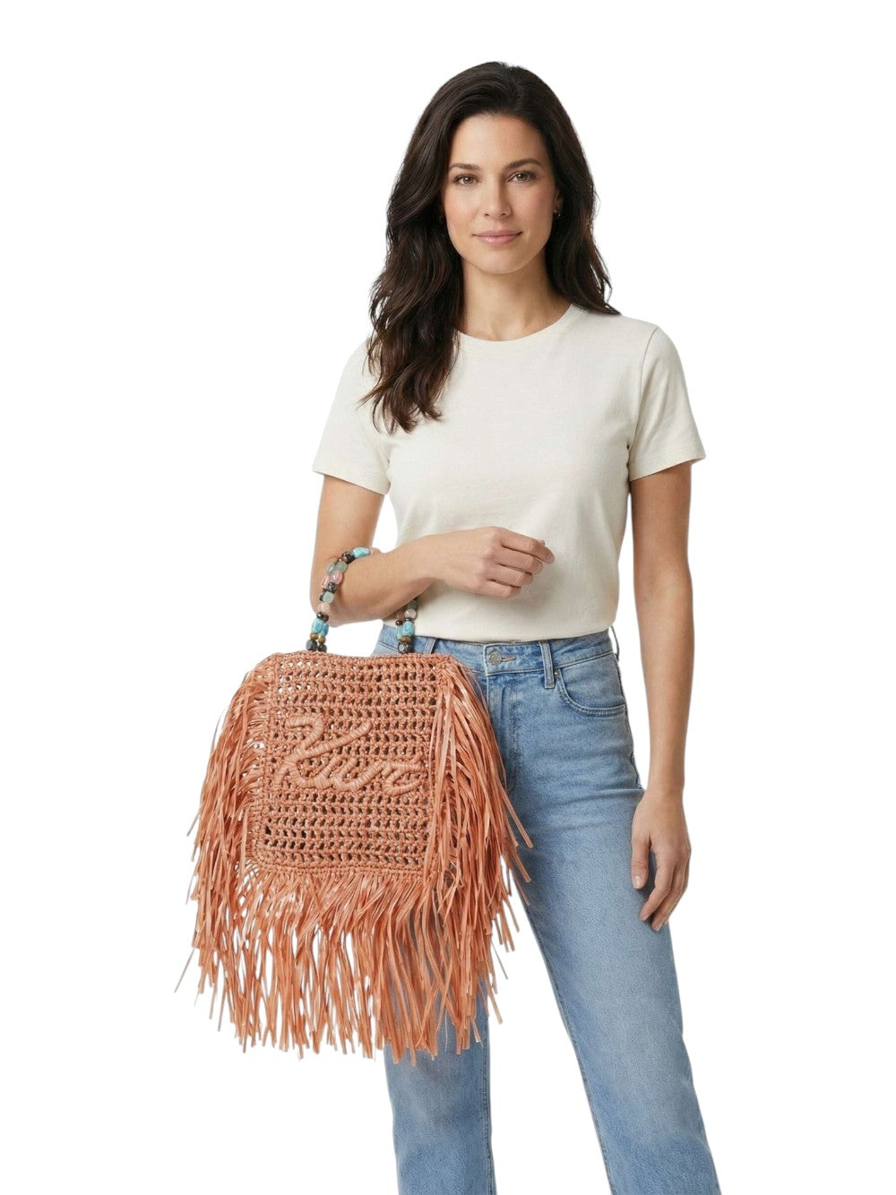 Kurt Geiger Borsa Donna Kurt Mini Tote Fringe-Orange-Others 5568891999 91