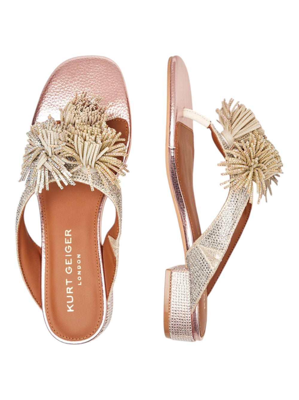Kurt Geiger Ciabatte Donna Pom Pom T-Bar Flat Sdl 4365565689 65
