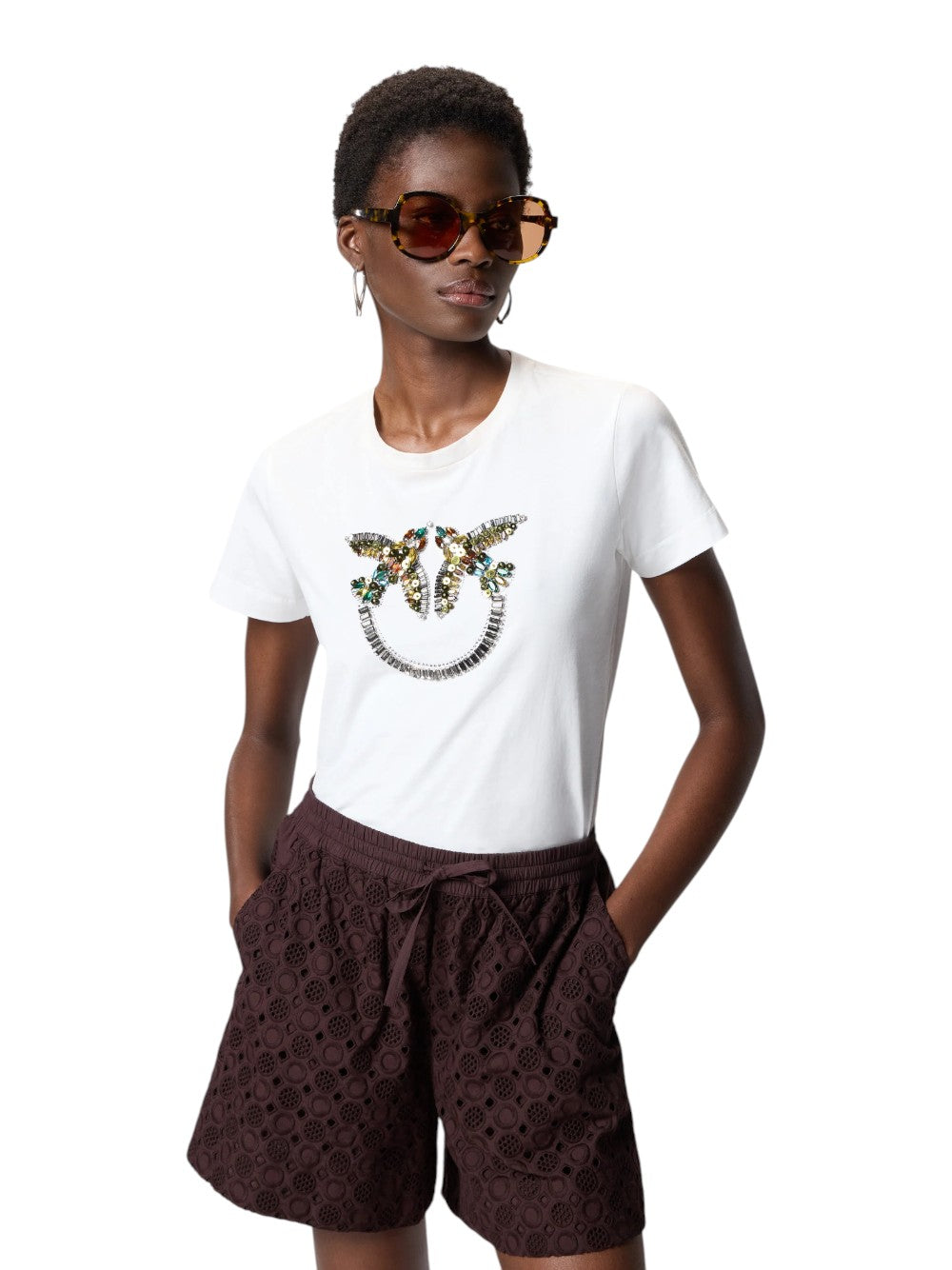 Pinko T-SHIRT Donna QUENTIN T-SHIRT JERSEY RICAMO 100535A33FZ05