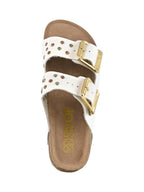 Colors of california Ciabatta Donna Two Buckle Sandal Nubuck Stras HC.BIO501 WHI