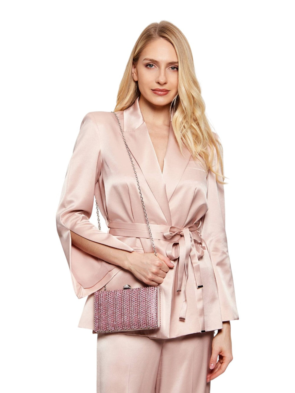Kurt Geiger Borsa Donna Crystal Kensington Clutch-Pink Comb-Fabric 5569657609 57