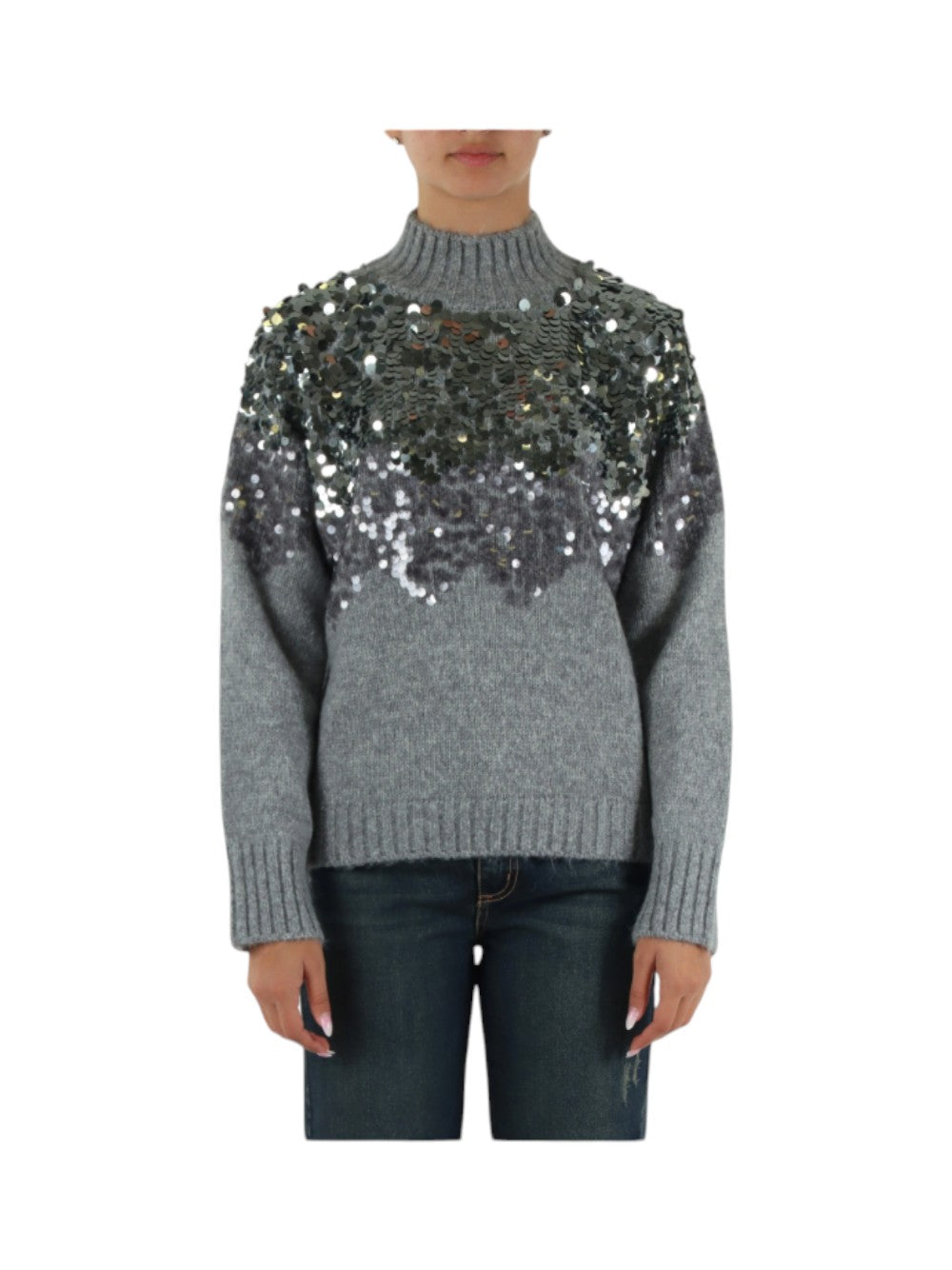 Liu Jo Maglia Donna MAGLIA CHIUSA M/L RICAMO PAILL CF6258MA63S 02050