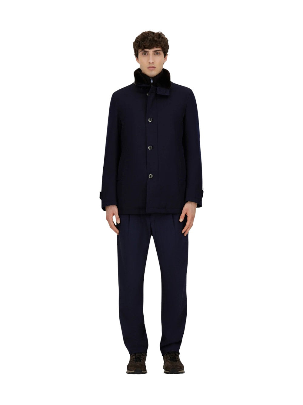 Herno Trench Uomo CARCOAT CON COLLO IN MONTONCINO IM000369U33186 9200