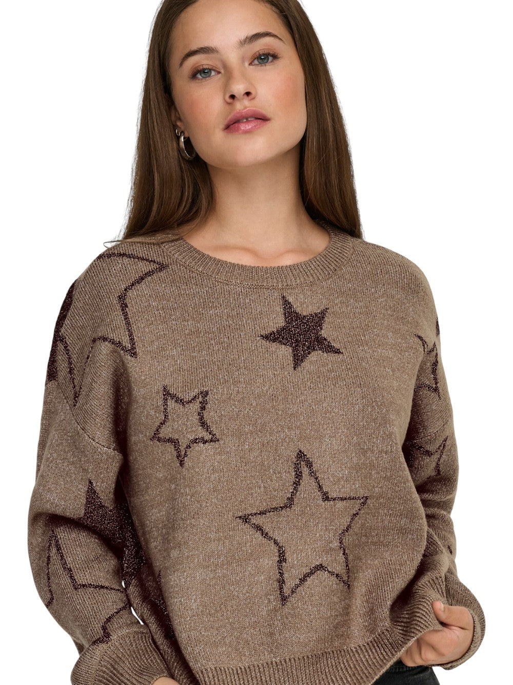 ONLY Maglia Donna ONLROSIE LS O-NECK GLITTER KNT 15328250