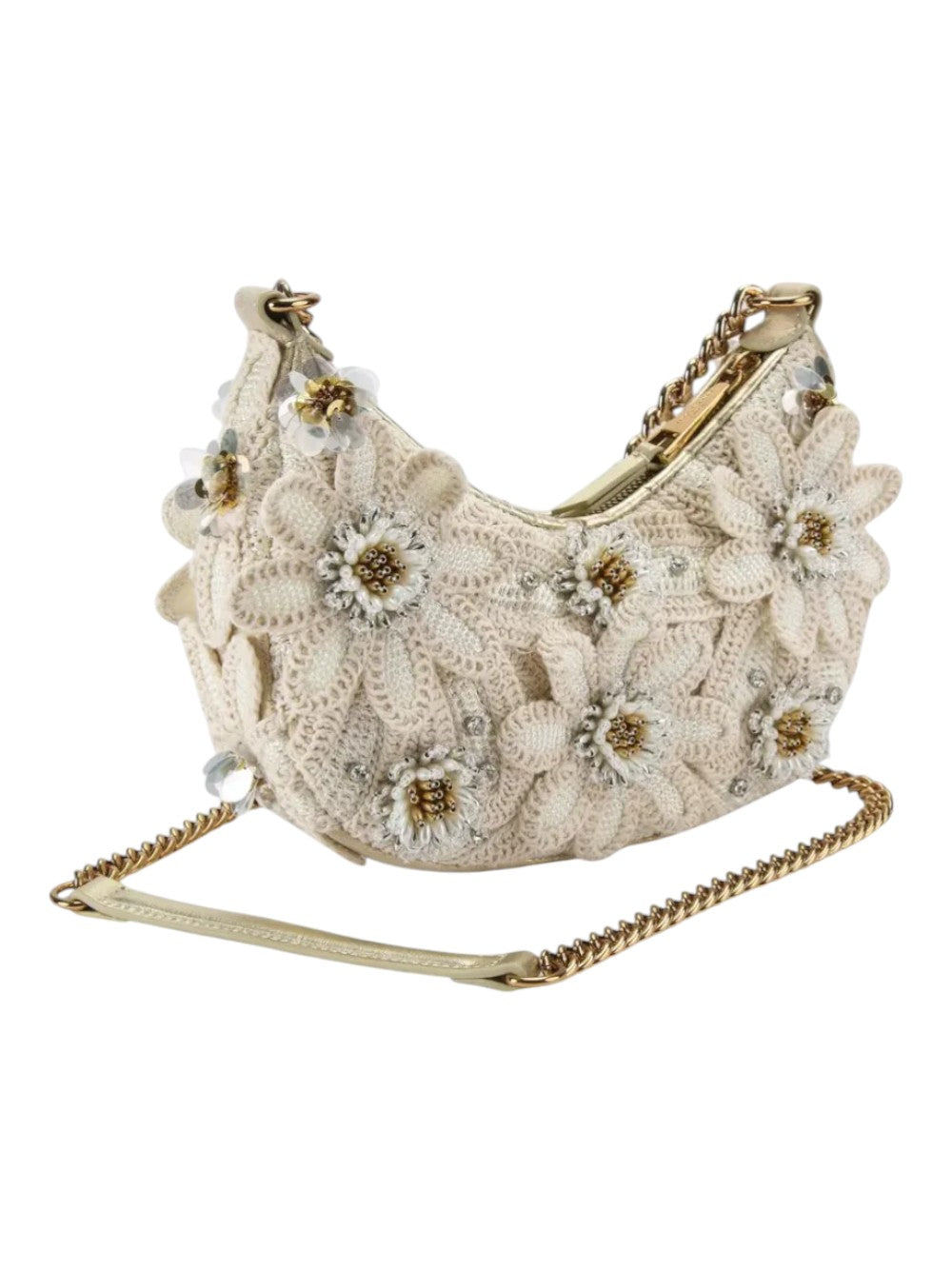 Kurt Geiger Borsa Donna Sm Chelsea Chain Hobo-Cream Comb-Fabric 4354645609 45