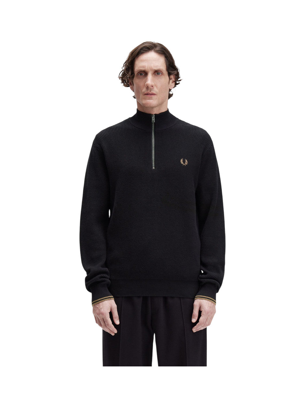 Fred Perry Maglia Uomo FP WAFFLE STITCH HALF ZIP JUMPER K8557 102