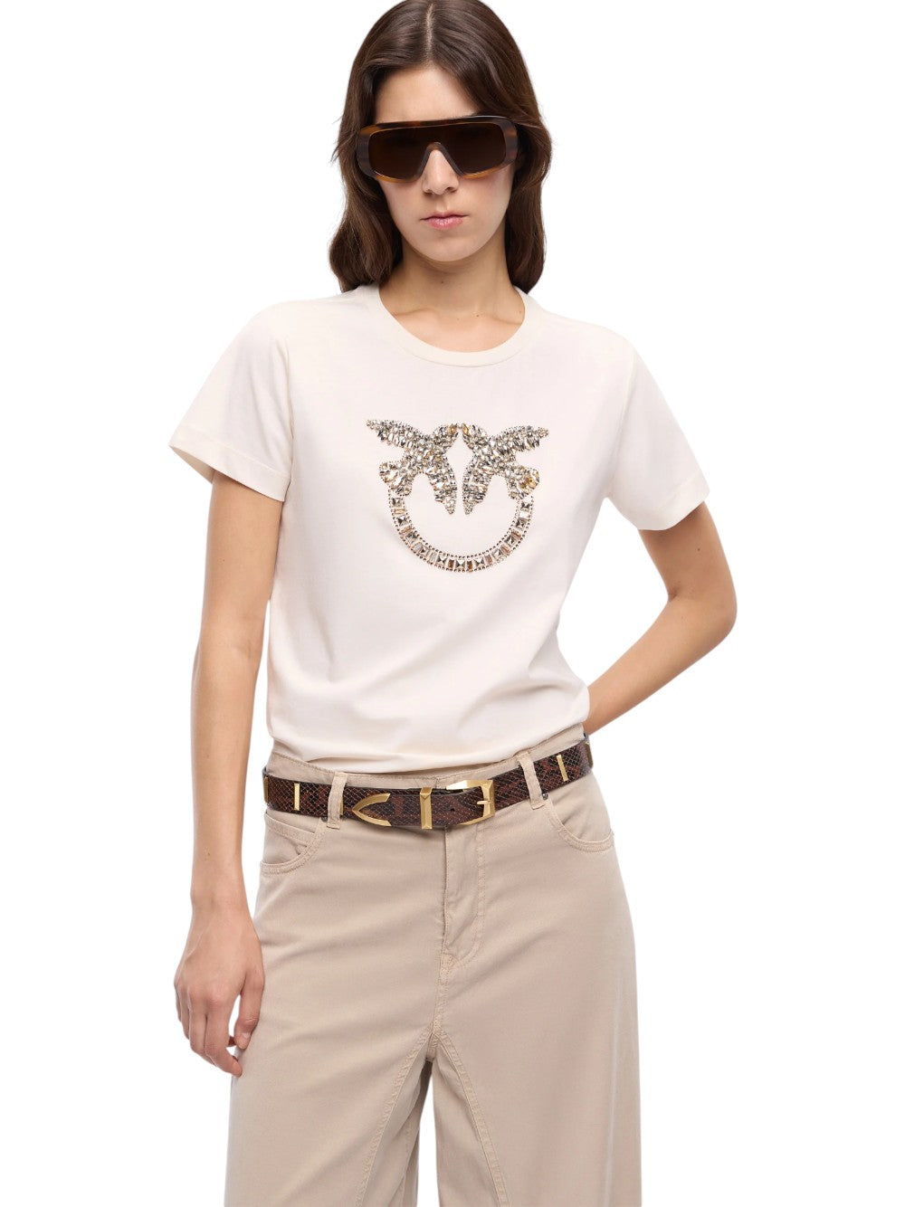 Pinko T-SHIRT Donna QUENTIN T-SHIRT JERSEY RICAMO 100535A3JP C21
