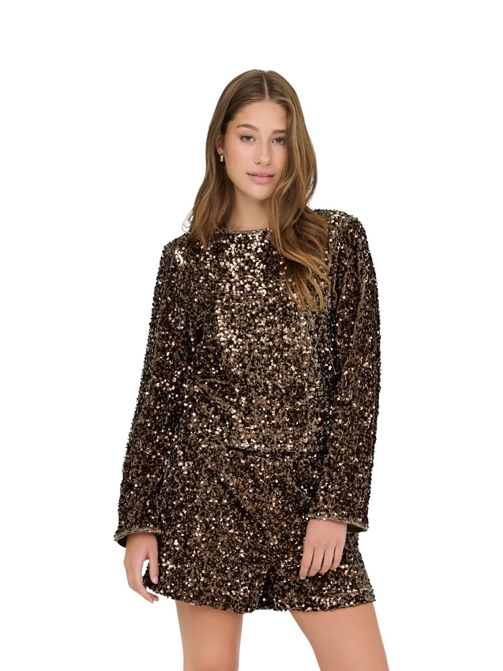 ONLY Maglia Donna ONLCONFIDENCE L/S SEQUIN BOW TOP JRS 15360166