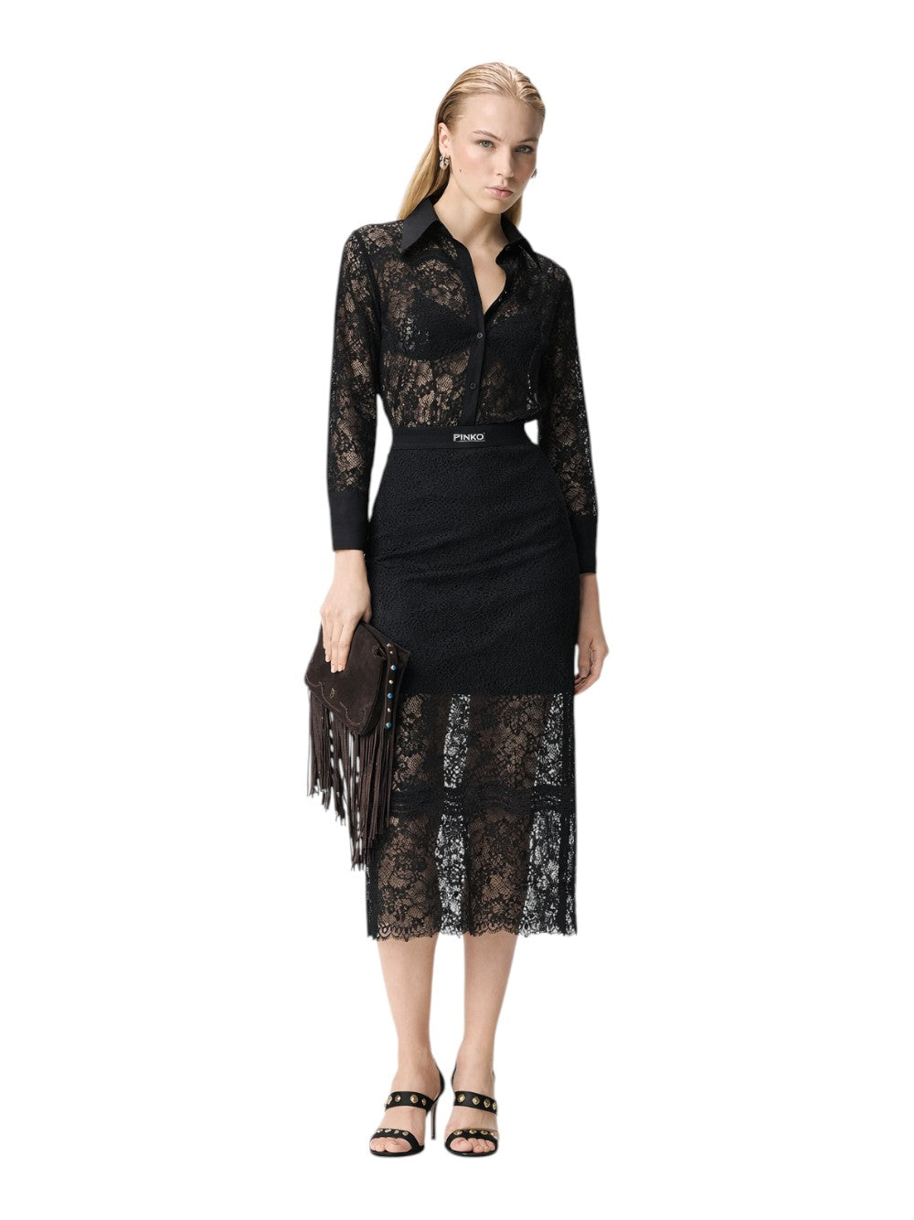 Pinko Camicia Donna COLINE CAMICIA PIZZO REBRODE 106600A381Z99