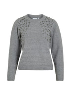 VILA Maglia Donna VILANIE O-NECK L/S DECO KNIT TOP 14109993