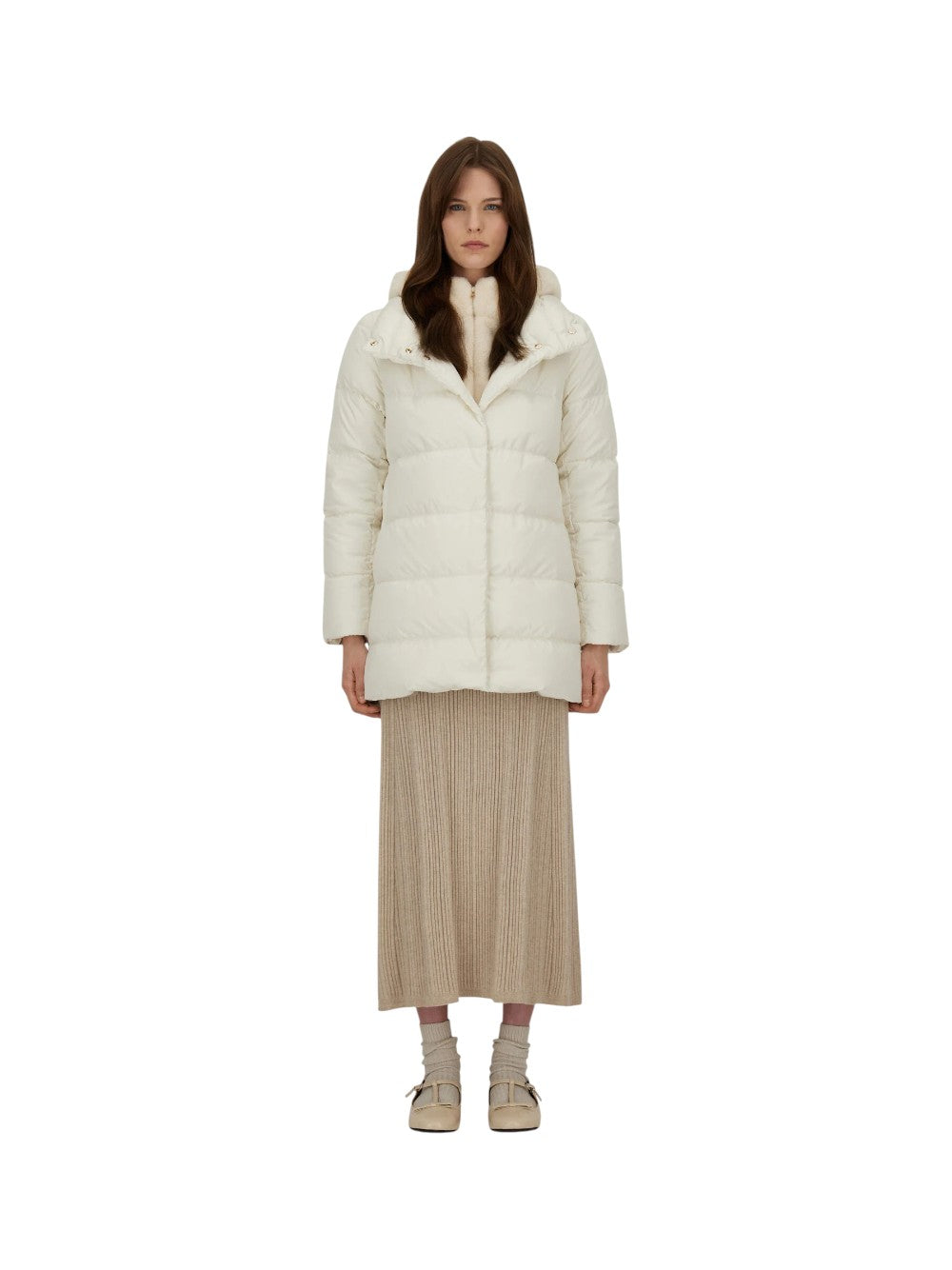 Herno GIUBBINO Donna A-SHAPE IN RASO CON PETTORINA IN FAUX FUR PI001934D12170Z