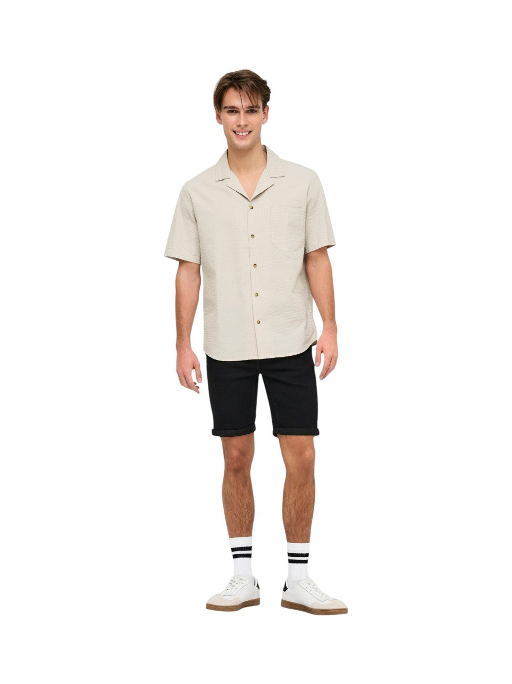 ONLY & SONS Camicia Uomo ONSEYE RESORT SEER 0009 22030342 Silver Lining
