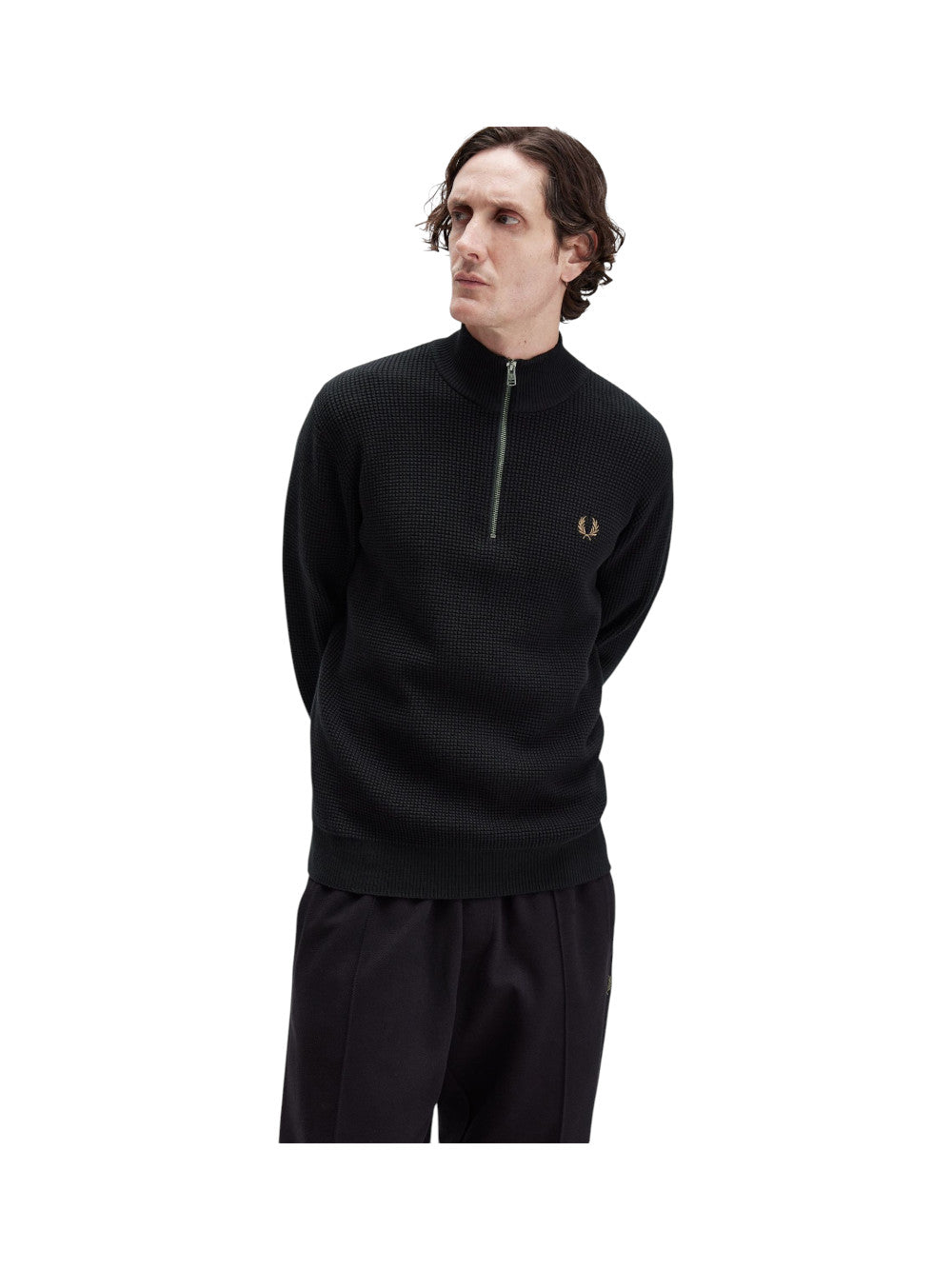 Fred Perry Maglia Uomo FP WAFFLE STITCH HALF ZIP JUMPER K8557 102